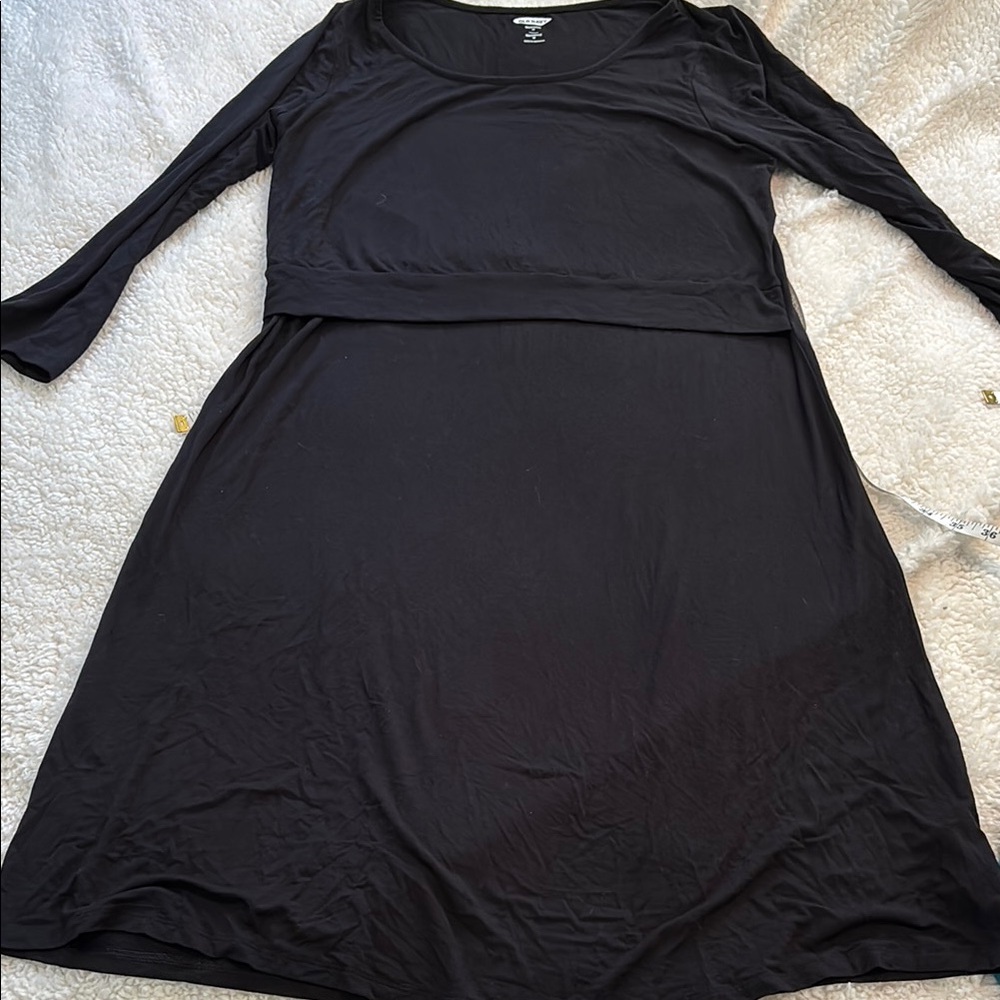 Old Navy maternity Black Long Sleeve A-Line Dress